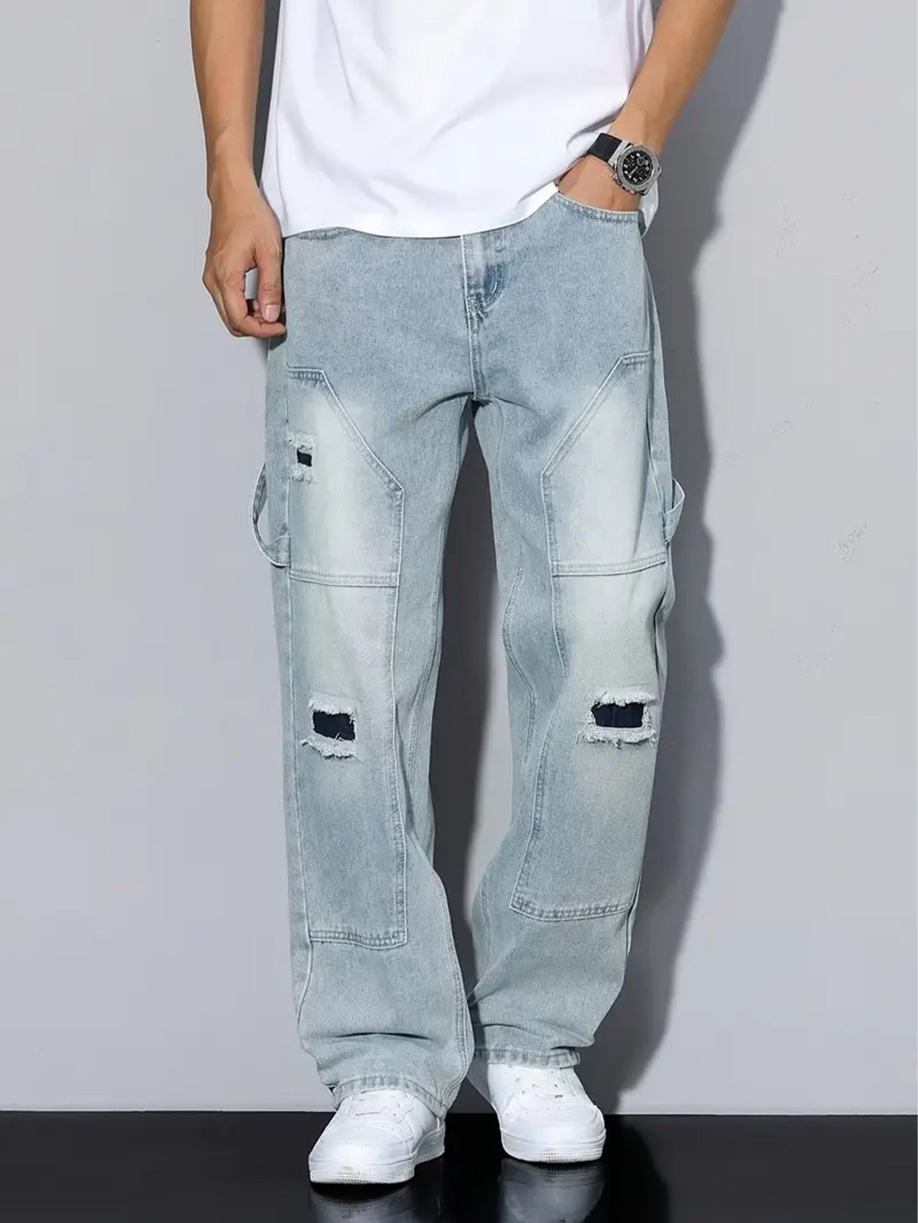 LOOKMARK Street Style Ripped Jeans