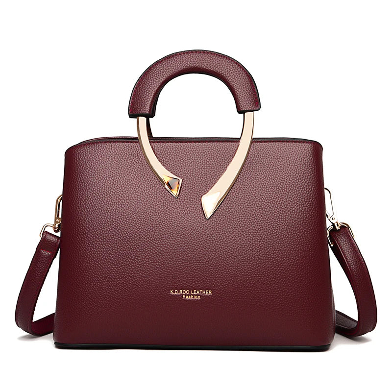 Bolso Crossbody Mediano Estilo Mom Bag - Cuero PU con Cierre de Cremallera