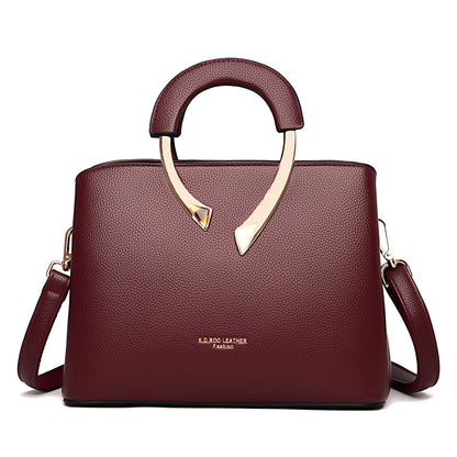 Bolso Crossbody Mediano Estilo Mom Bag - Cuero PU con Cierre de Cremallera