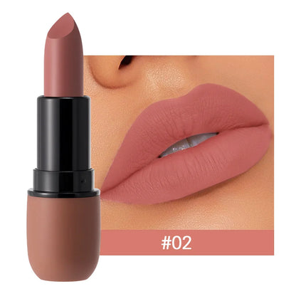 Labial Mate 6 Colores - Terciopelo Suave, Resistente al Agua y Larga Duración