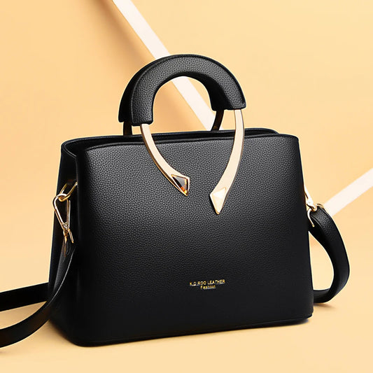 Bolso Crossbody Mediano Estilo Mom Bag - Cuero PU con Cierre de Cremallera