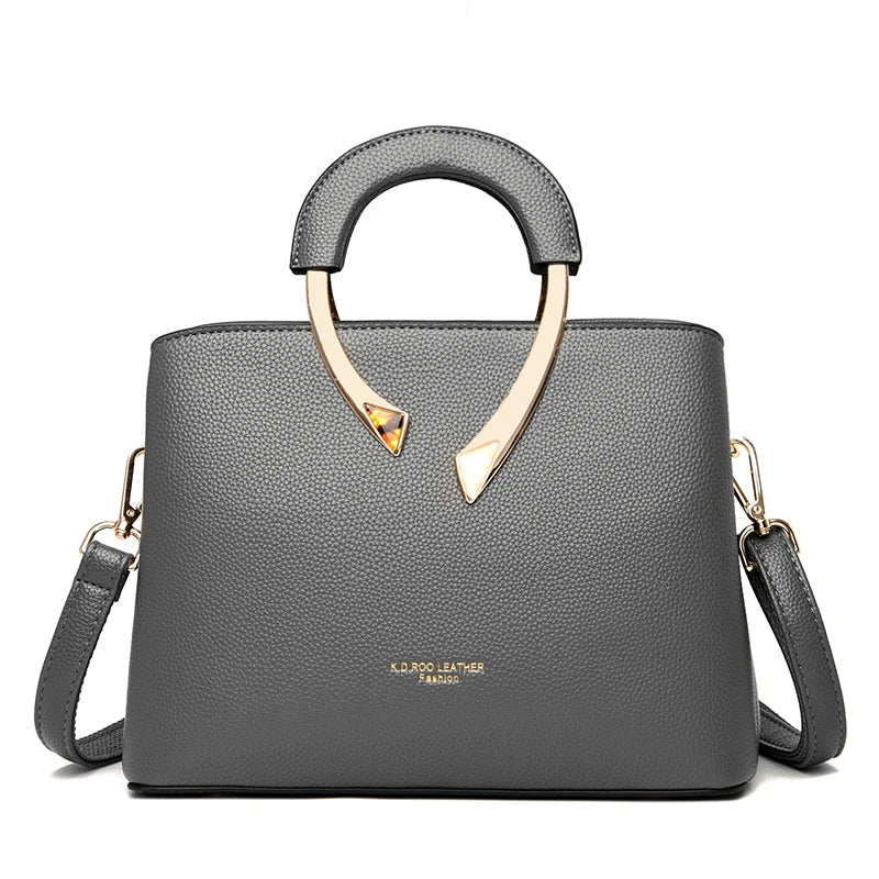 Bolso Crossbody Mediano Estilo Mom Bag - Cuero PU con Cierre de Cremallera