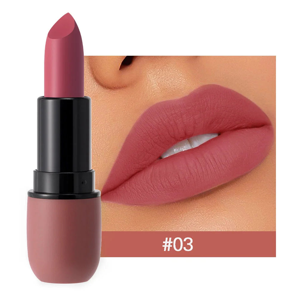 Labial Mate 6 Colores - Terciopelo Suave, Resistente al Agua y Larga Duración