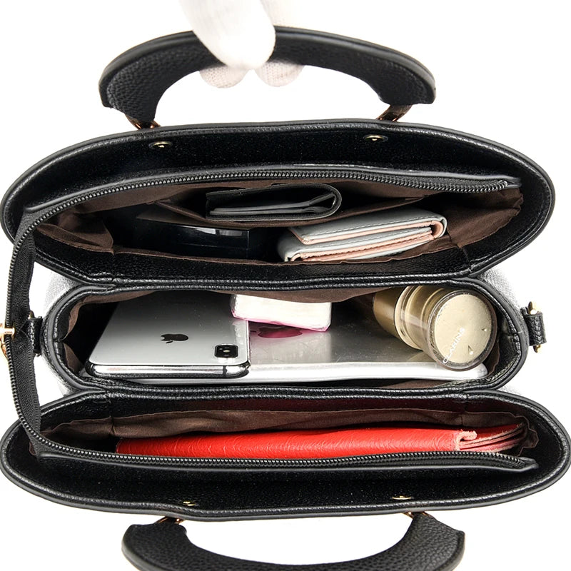 Bolso Crossbody Mediano Estilo Mom Bag - Cuero PU con Cierre de Cremallera