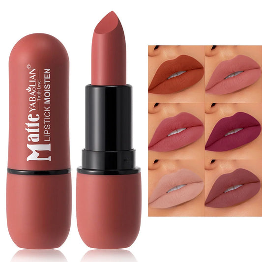Labial Mate 6 Colores - Terciopelo Suave, Resistente al Agua y Larga Duración