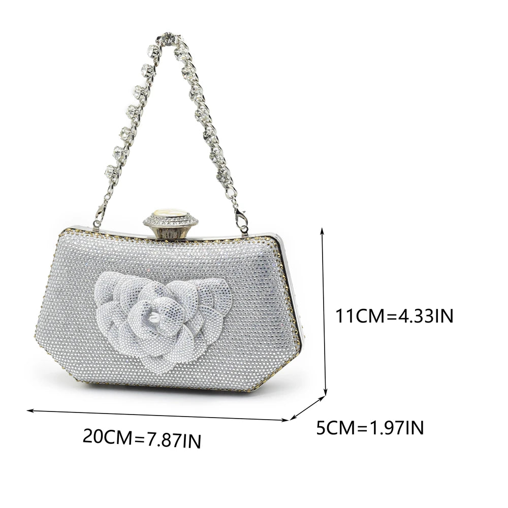 Set Elegante de Zapatos y Bolso con Rhinestones - Tacones de Fiesta para Mujer