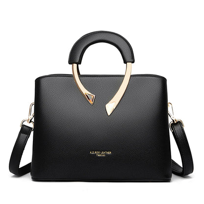 Bolso Crossbody Mediano Estilo Mom Bag - Cuero PU con Cierre de Cremallera