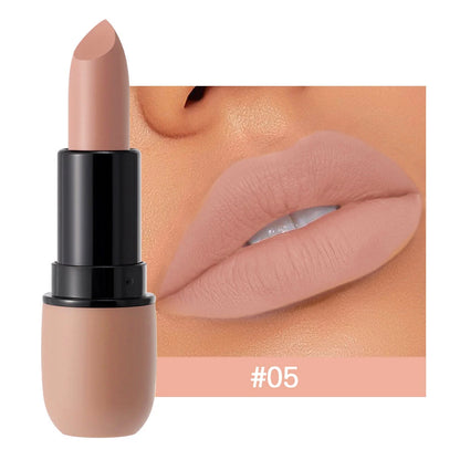 Labial Mate 6 Colores - Terciopelo Suave, Resistente al Agua y Larga Duración