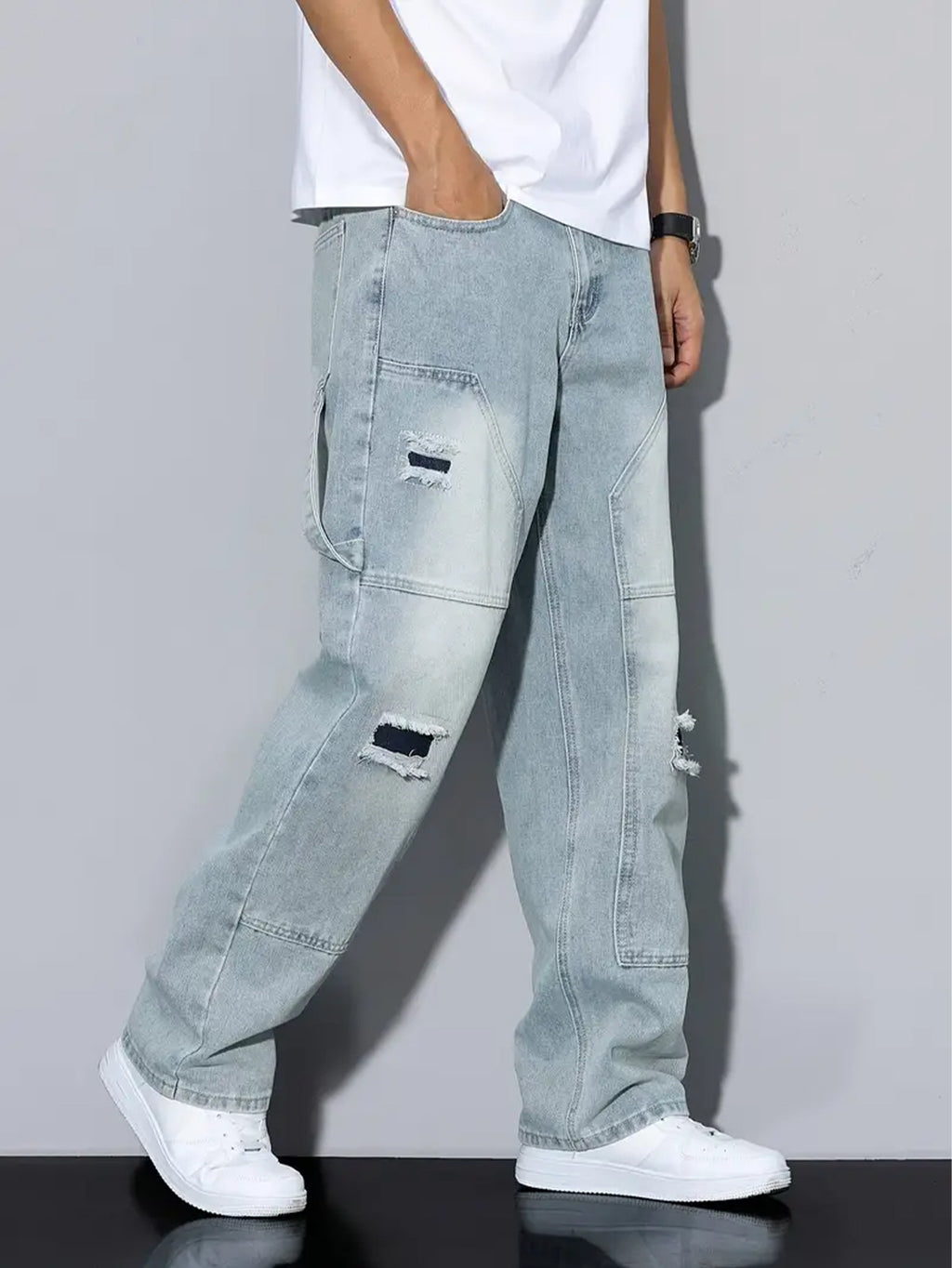 LOOKMARK Street Style Ripped Jeans